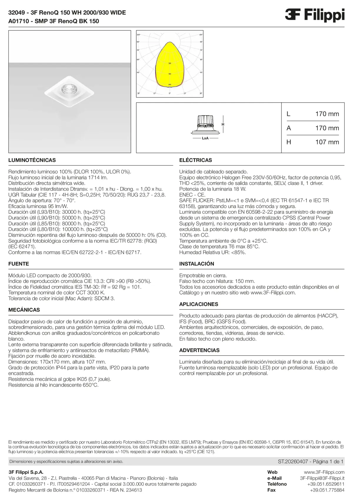 32049+A01710 - 3F RenoQ 150 WH 2000-930 WIDE + SMP BK - Datasheet - es