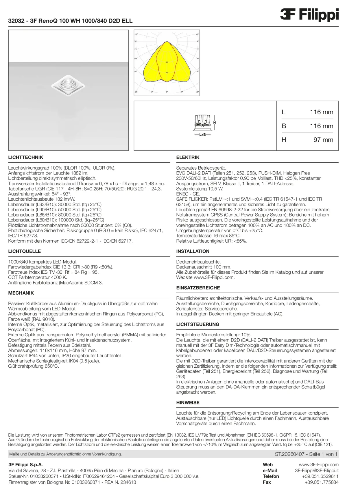 32032 - 3F RenoQ 100 WH 1000-840 D2D ELL - Datasheet - de