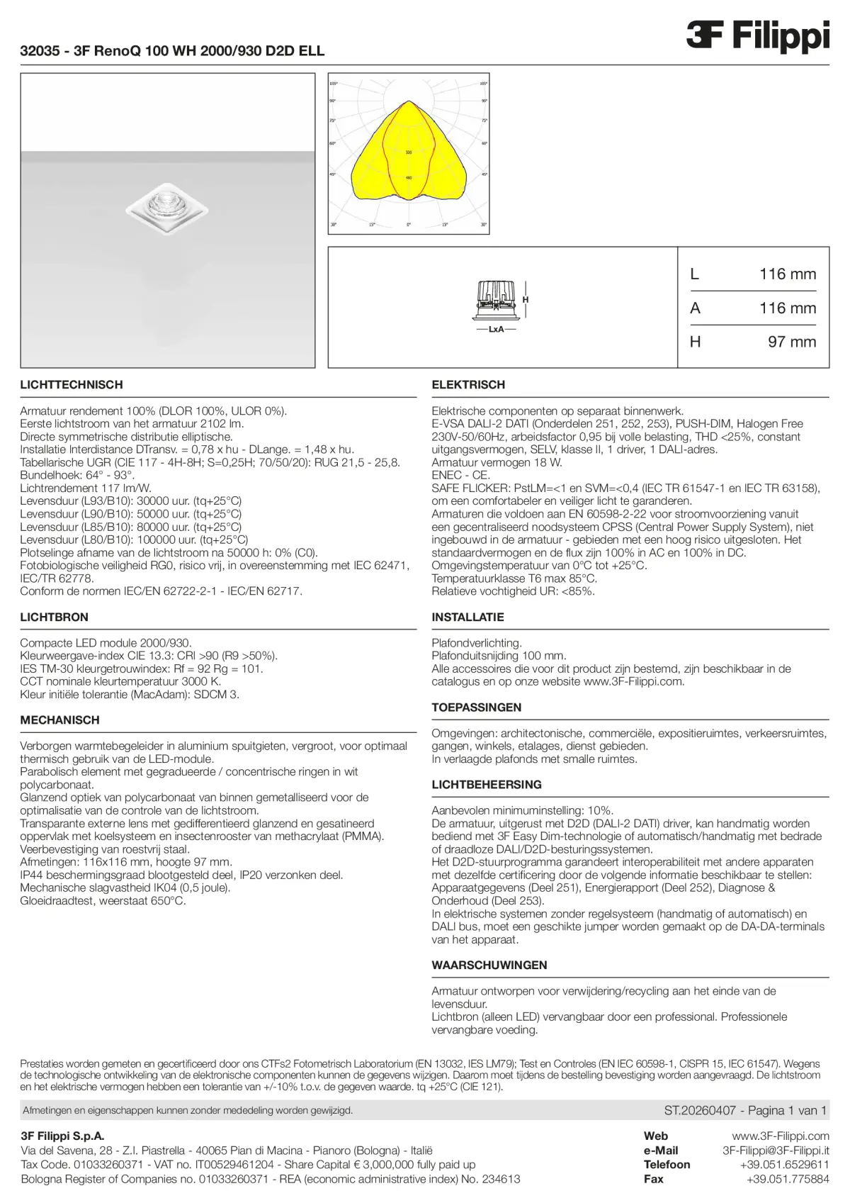 32035 - 3F RenoQ 100 WH 2000-930 D2D ELL - Datasheet - nl