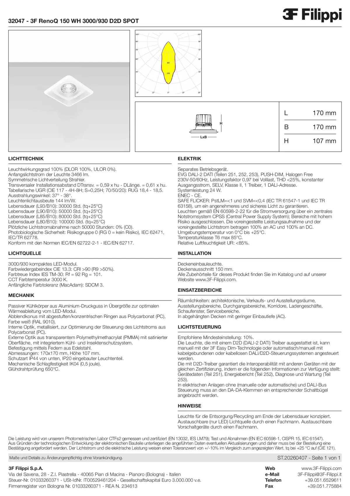 32047 - 3F RenoQ 150 WH 3000-930 D2D SPOT - Datasheet - de