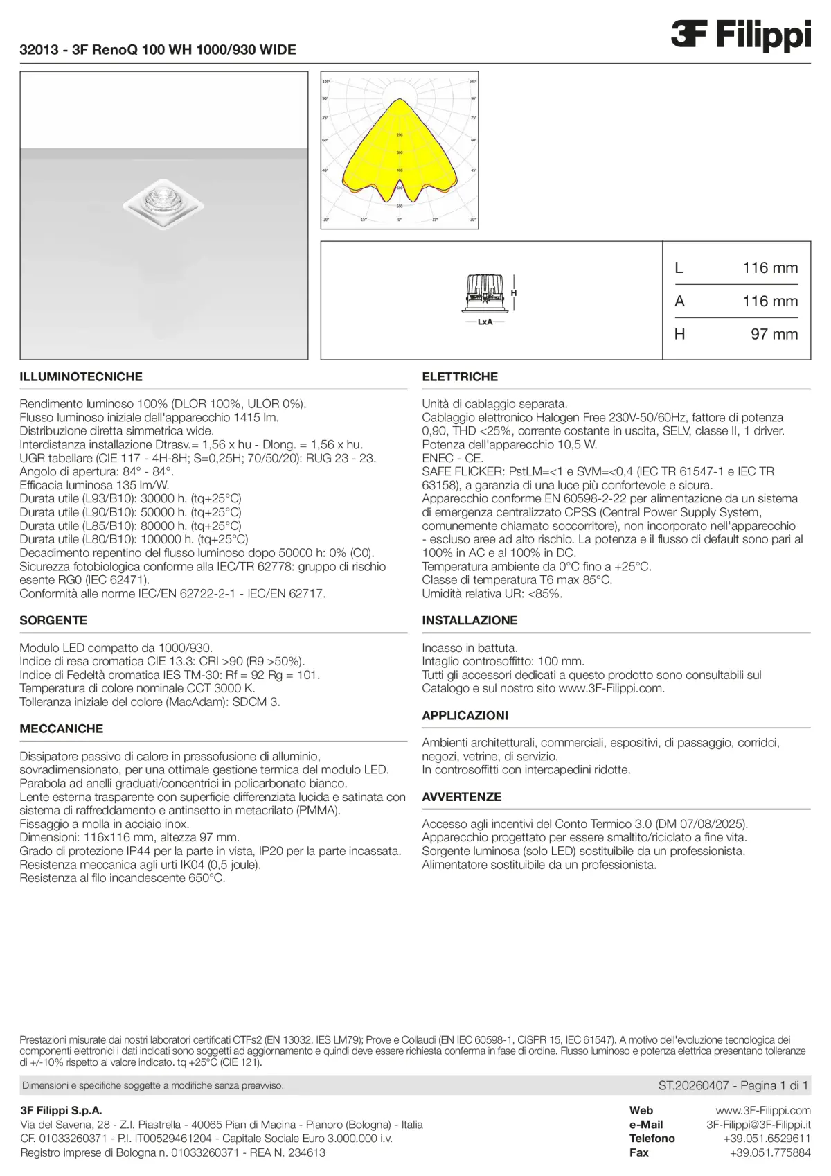 32013 - 3F RenoQ 100 WH 1000-930 WIDE - Datasheet - it