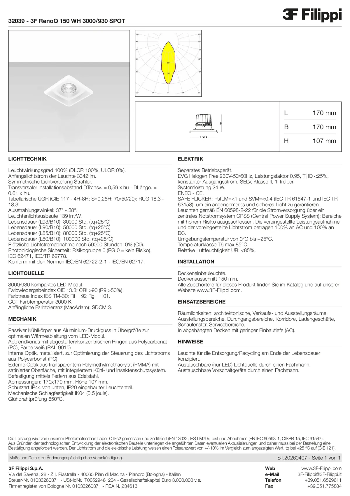 32039 - 3F RenoQ 150 WH 3000-930 SPOT - Datasheet - de