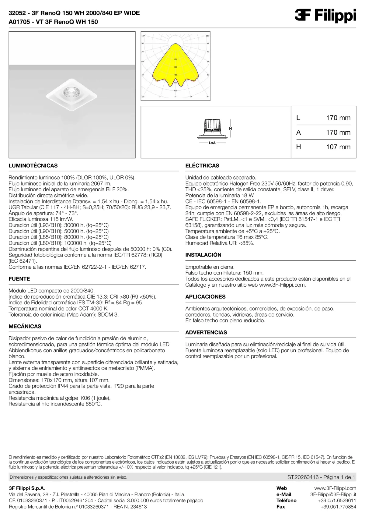 32052+A01705 - 3F RenoQ 150 WH 2000-840 EP WIDE + VT WH - Datasheet - es