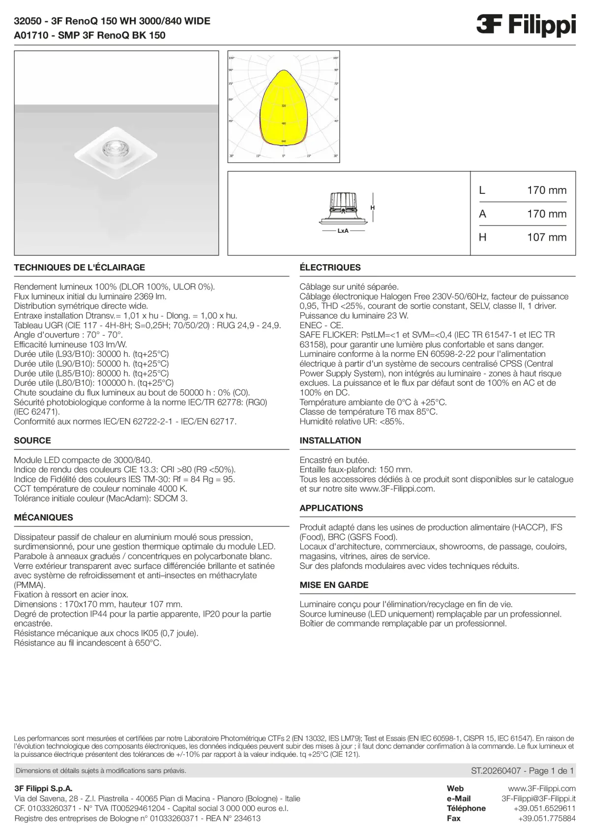 32050+A01710 - 3F RenoQ 150 WH 3000-840 WIDE + SMP BK - Datasheet - fr