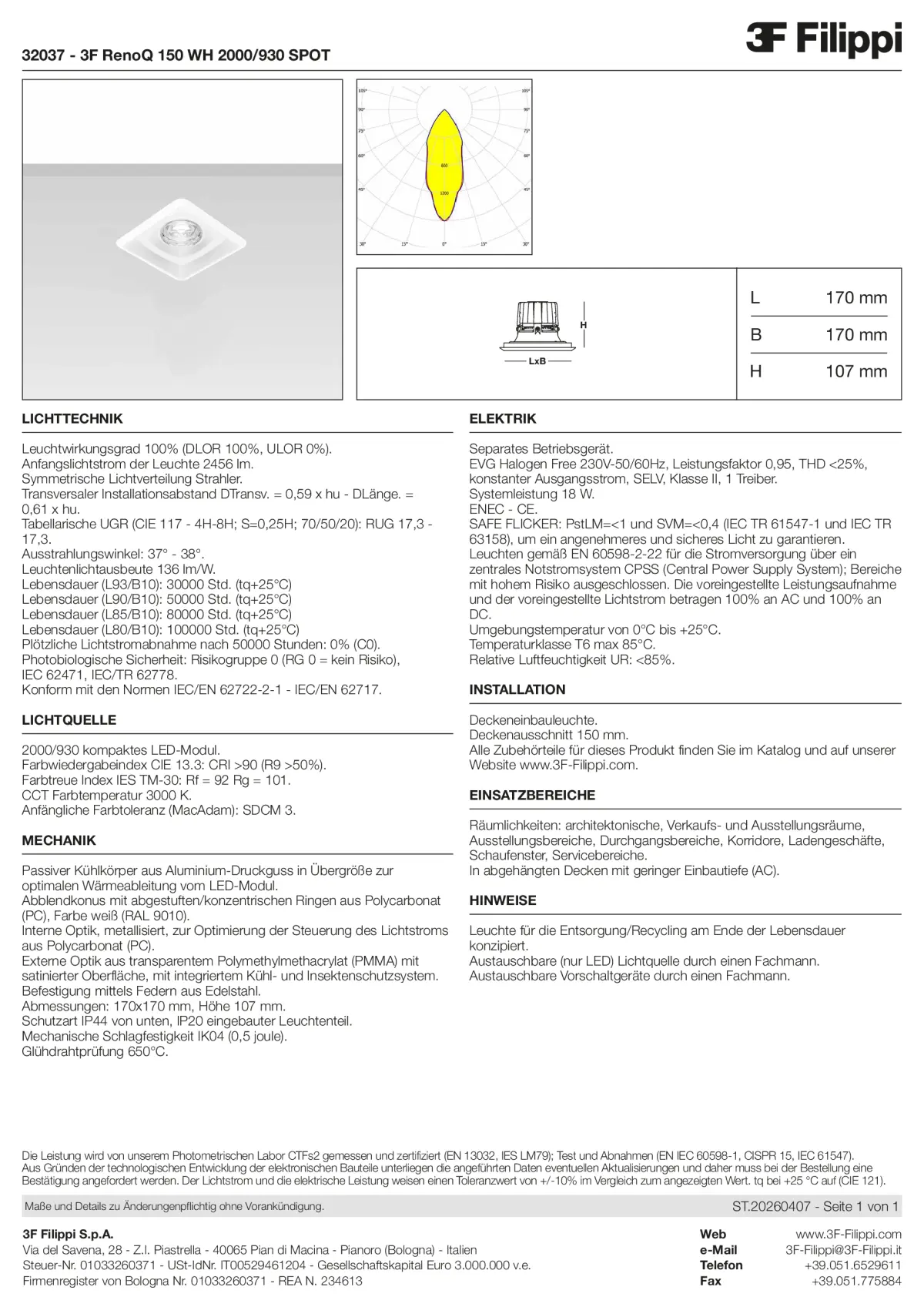 32037 - 3F RenoQ 150 WH 2000-930 SPOT - Datasheet - de