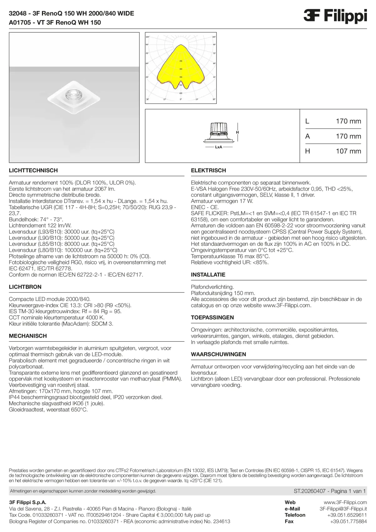 32048+A01705 - 3F RenoQ 150 WH 2000-840 WIDE + VT WH - Datasheet - nl