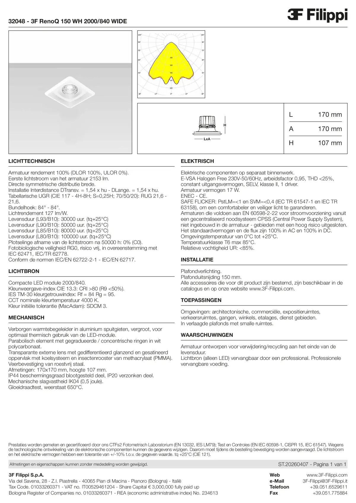 32048 - 3F RenoQ 150 WH 2000-840 WIDE - Datasheet - nl