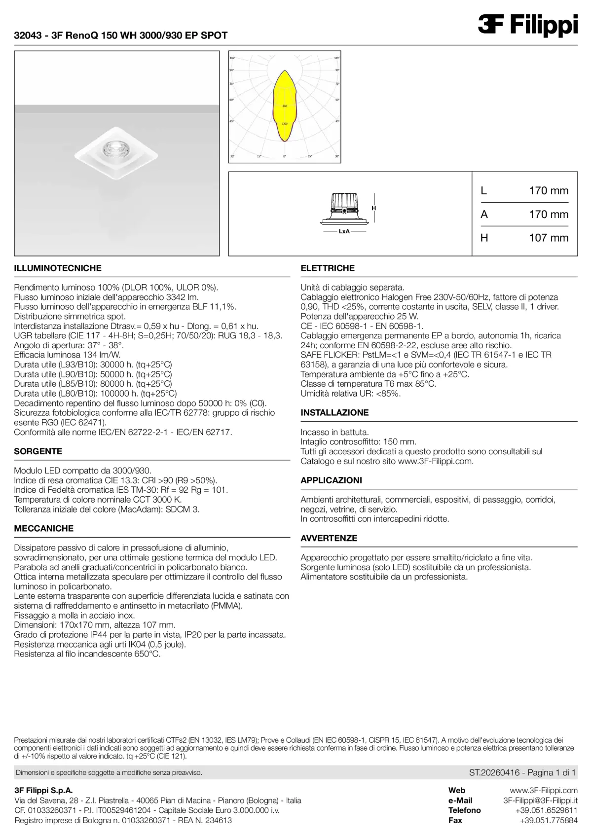 32043 - 3F RenoQ 150 WH 3000-930 EP SPOT - Datasheet - it