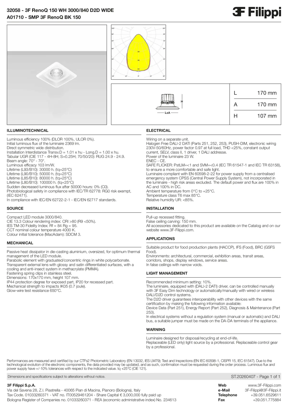 32058+A01710 - 3F RenoQ 150 WH 3000-840 D2D WIDE + SMP BK - Datasheet - en
