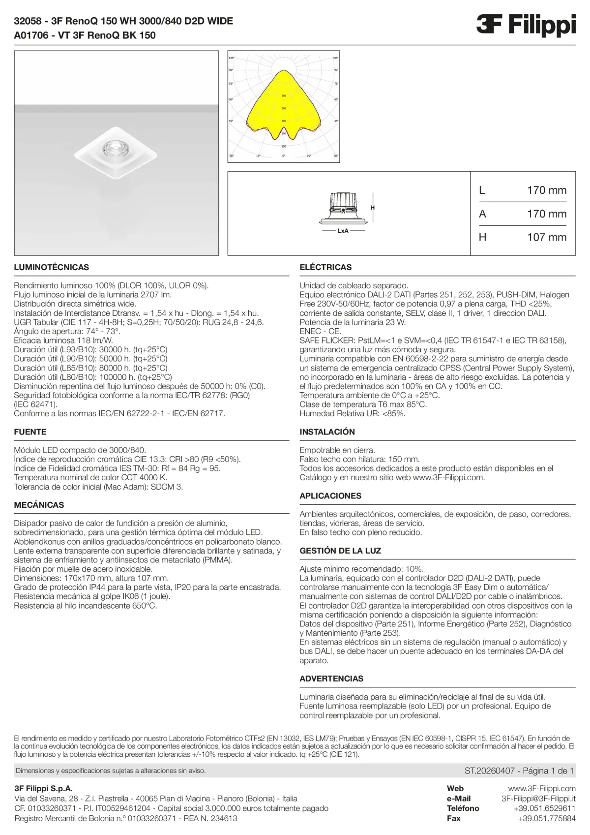 32058+A01706 - 3F RenoQ 150 WH 3000-840 D2D WIDE + VT BK - Datasheet - es