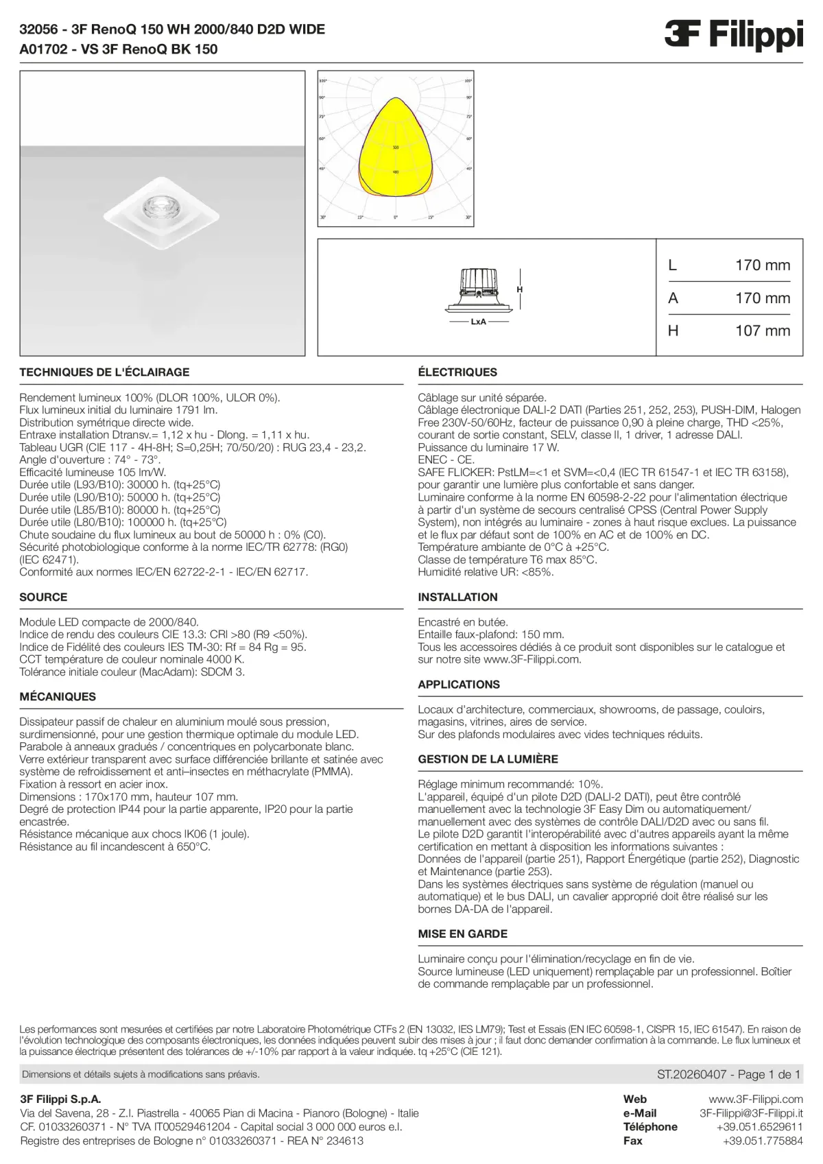 32056+A01702 - 3F RenoQ 150 WH 2000-840 D2D WIDE + VS BK - Datasheet - fr