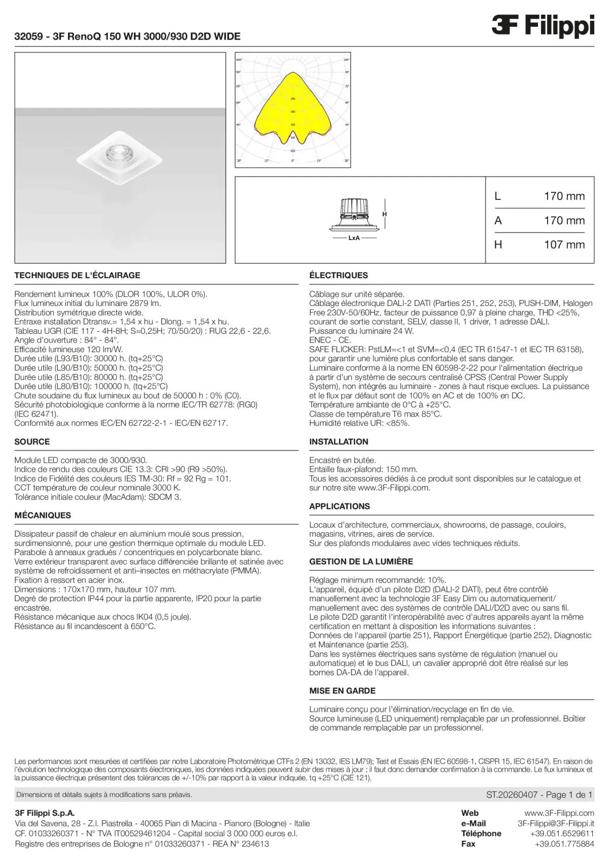 32059 - 3F RenoQ 150 WH 3000-930 D2D WIDE - Datasheet - fr