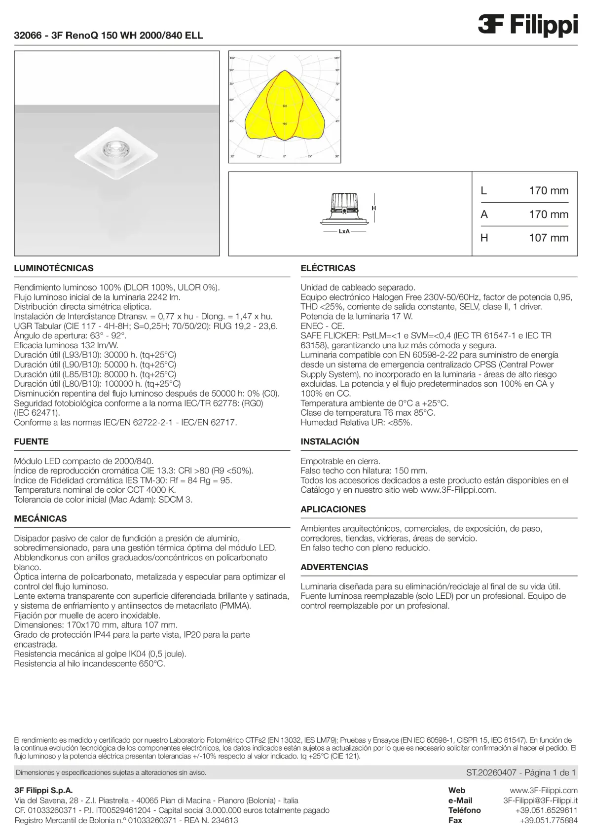 32066 - 3F RenoQ 150 WH 2000-840 ELL - Datasheet - es