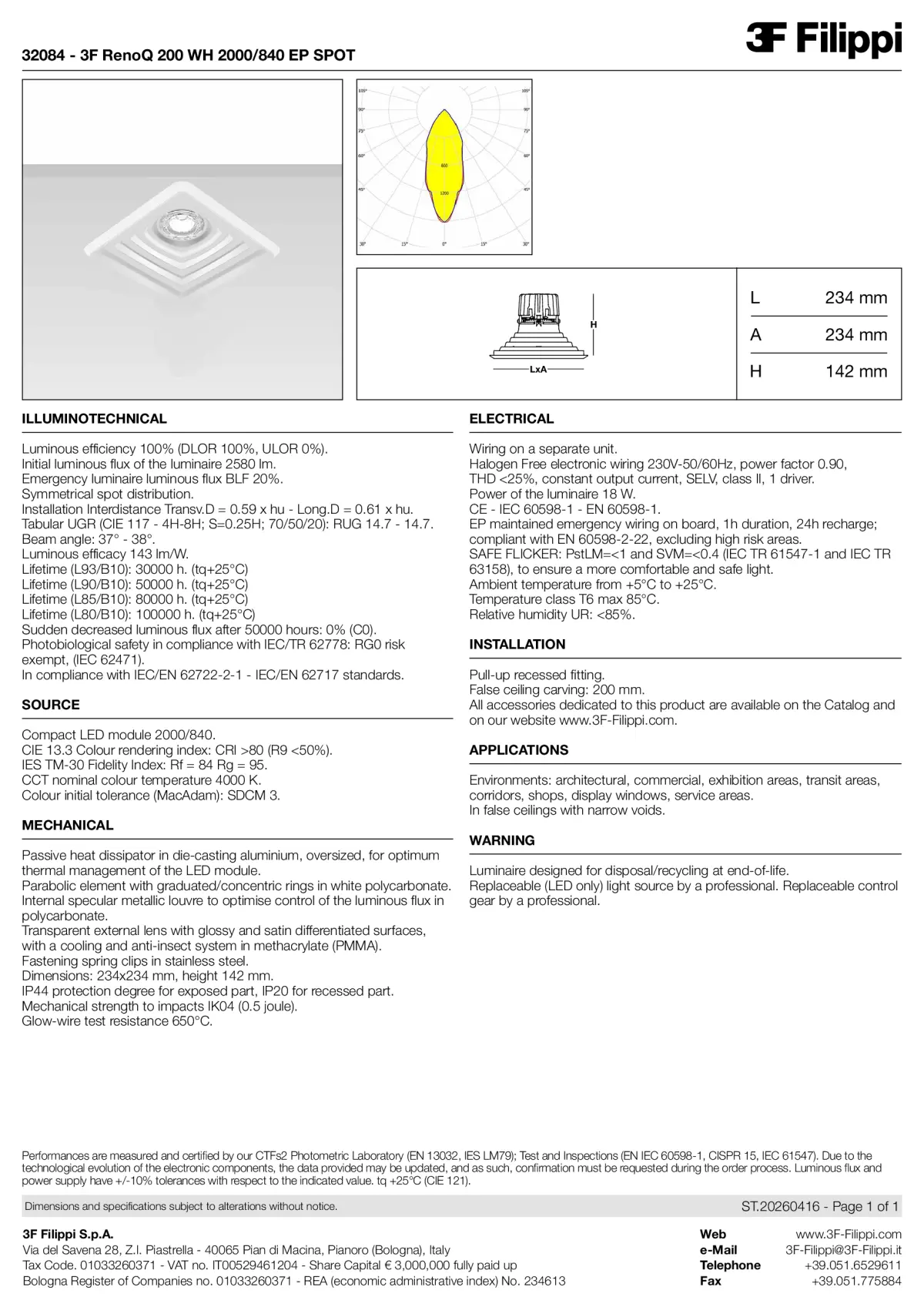 32084 - 3F RenoQ 200 WH 2000-840 EP SPOT - Datasheet - en