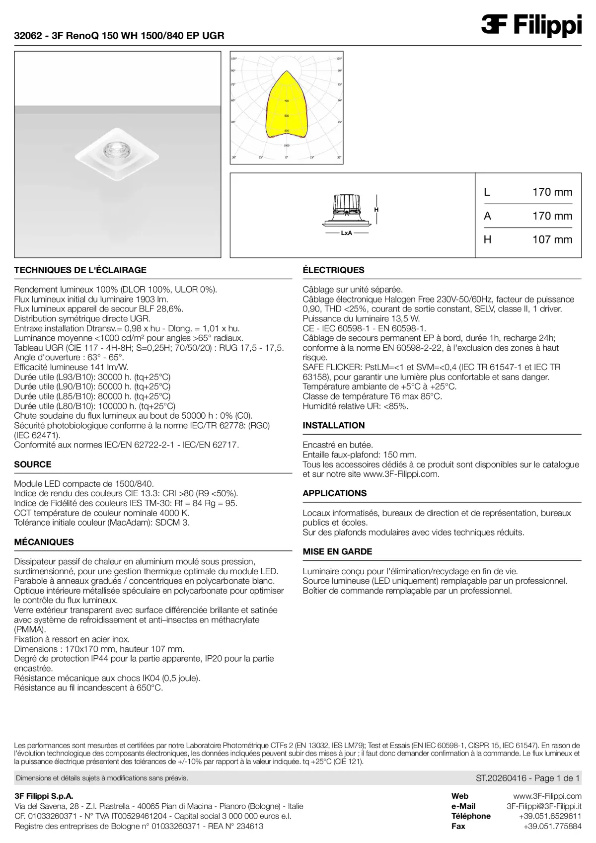 32062 - 3F RenoQ 150 WH 1500-840 EP UGR - Datasheet - fr