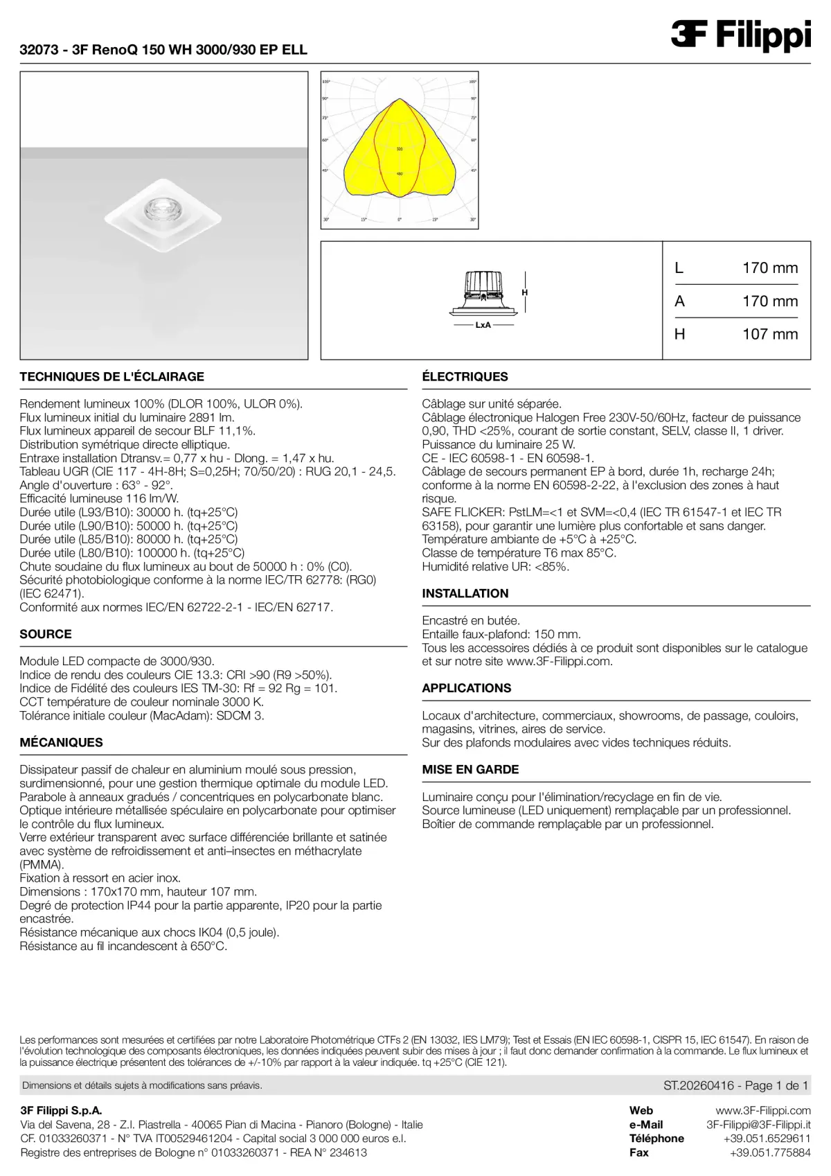 32073 - 3F RenoQ 150 WH 3000-930 EP ELL - Datasheet - fr