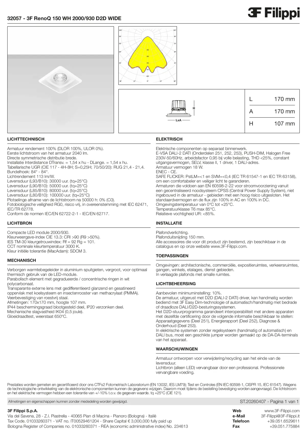 32057 - 3F RenoQ 150 WH 2000-930 D2D WIDE - Datasheet - nl