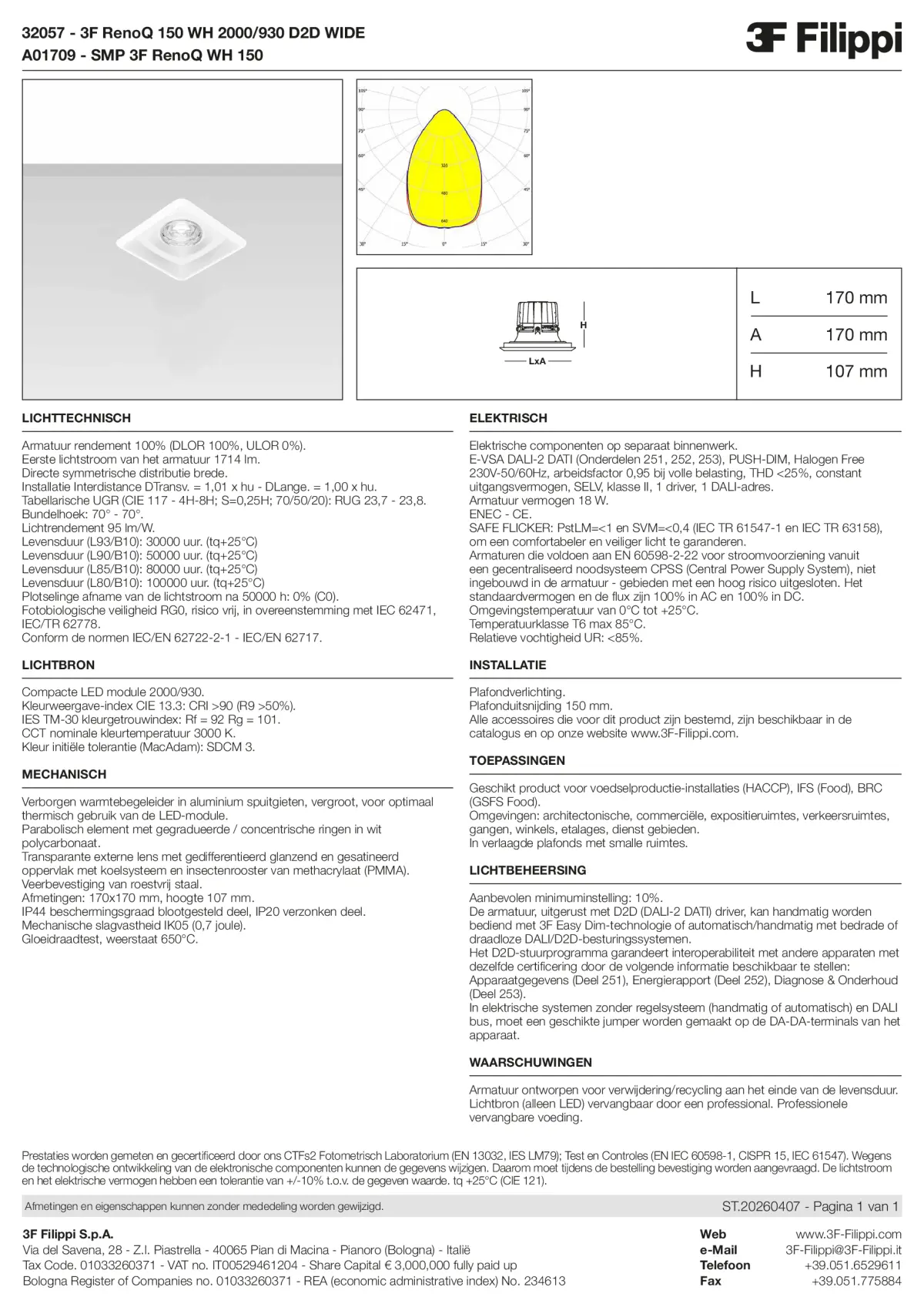 32057+A01709 - 3F RenoQ 150 WH 2000-930 D2D WIDE + SMP WH - Datasheet - nl