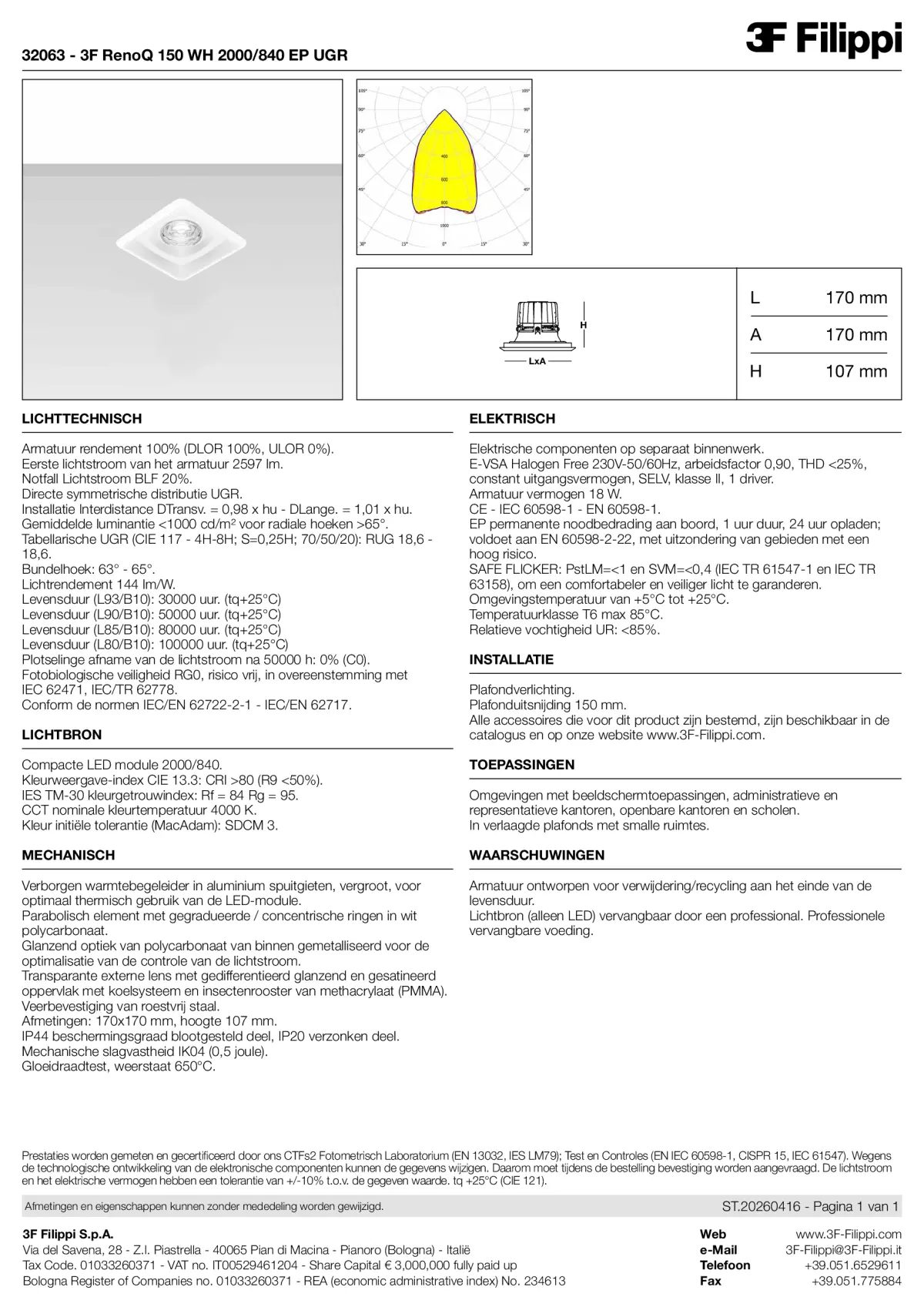 32063 - 3F RenoQ 150 WH 2000-840 EP UGR - Datasheet - nl