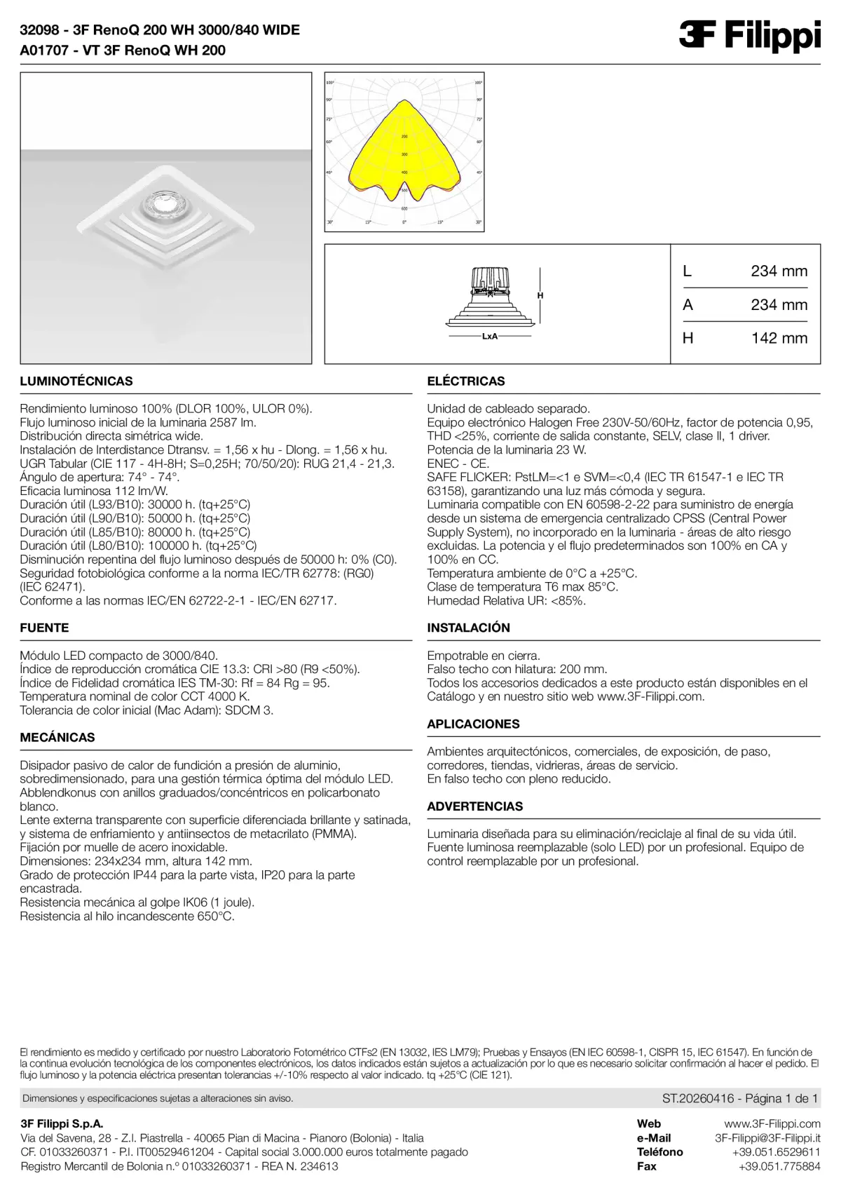 32098+A01707 - 3F RenoQ 200 WH 3000-840 WIDE + VT WH - Datasheet - es