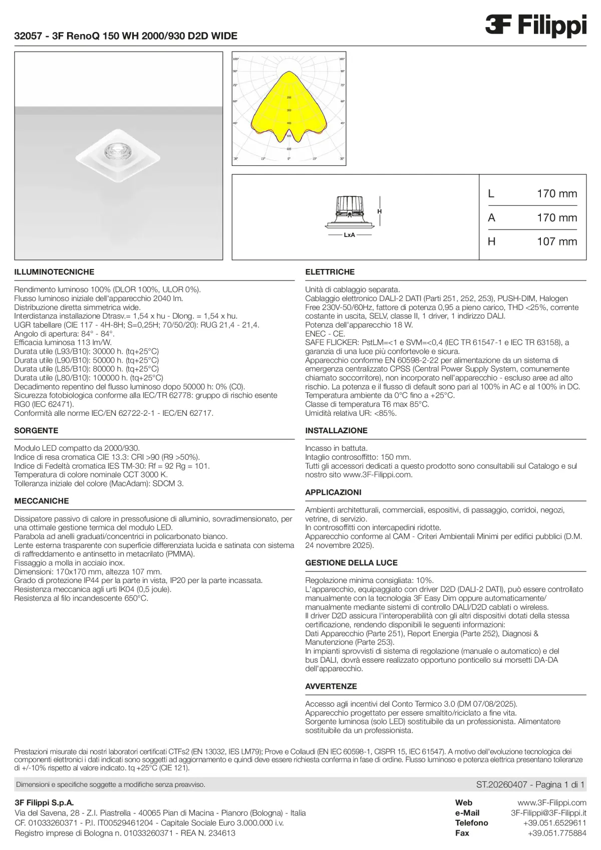 32057 - 3F RenoQ 150 WH 2000-930 D2D WIDE - Datasheet - it