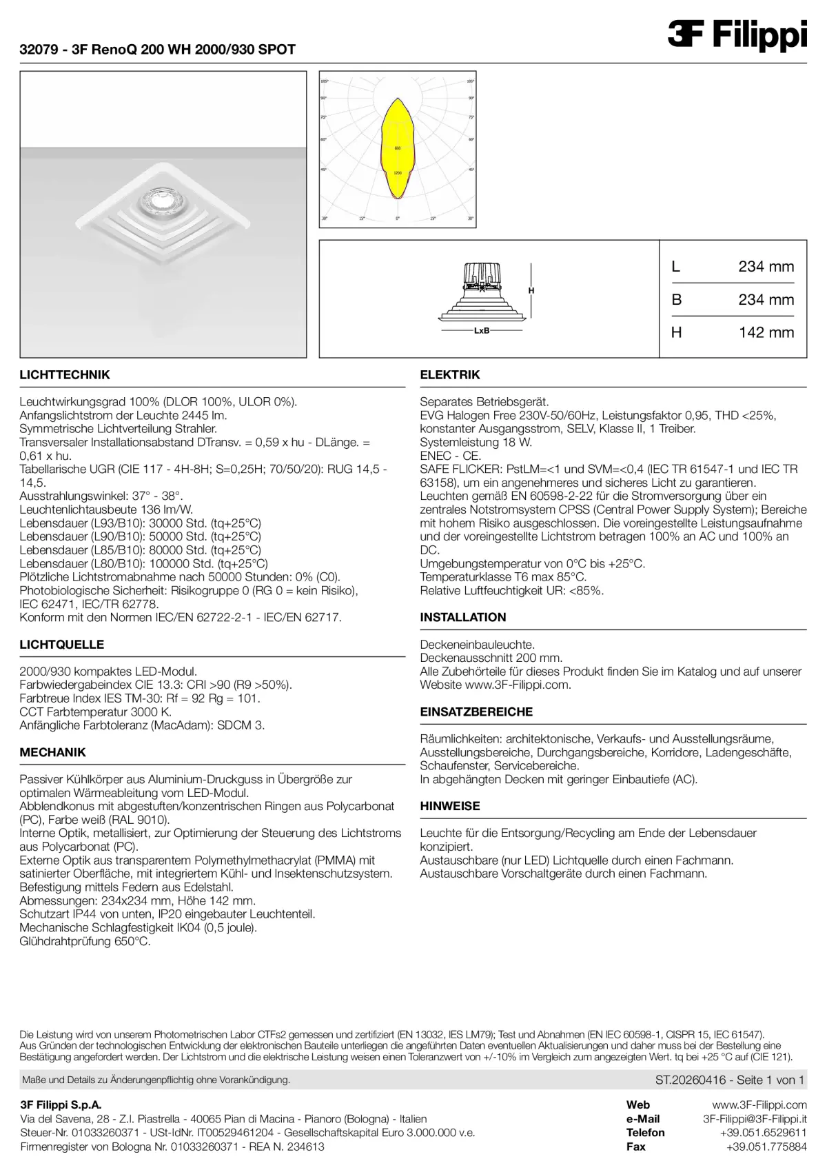 32079 - 3F RenoQ 200 WH 2000-930 SPOT - Datasheet - de