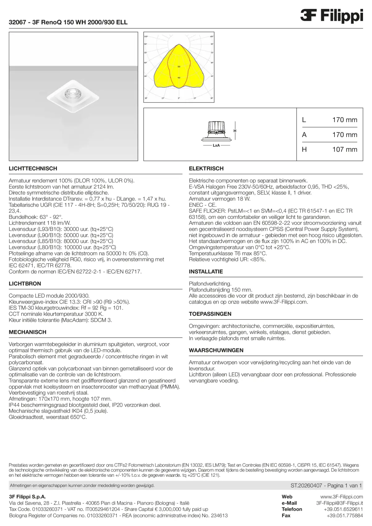 32067 - 3F RenoQ 150 WH 2000-930 ELL - Datasheet - nl