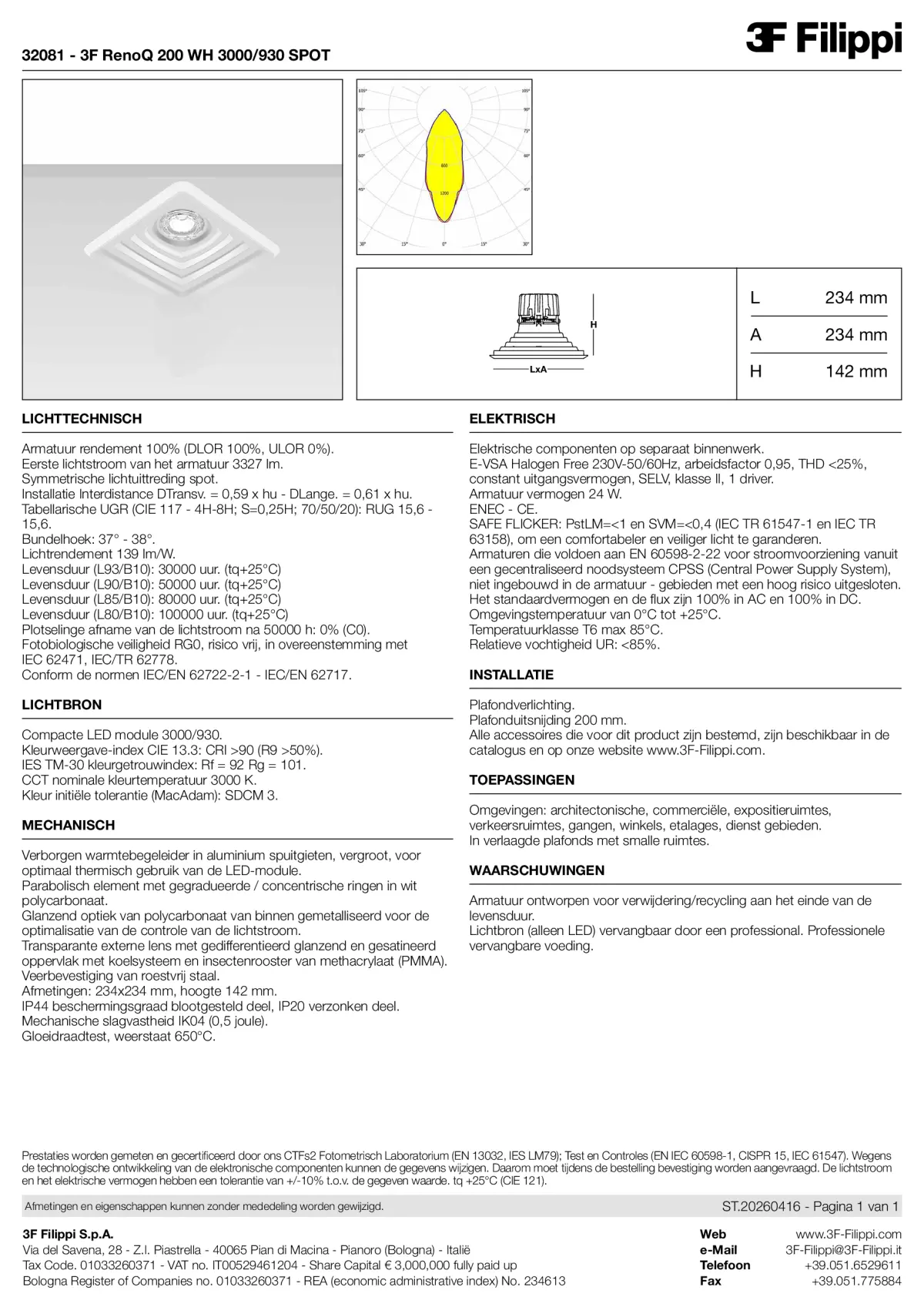 32081 - 3F RenoQ 200 WH 3000-930 SPOT - Datasheet - nl