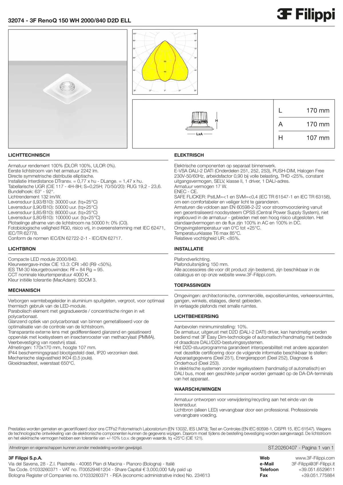 32074 - 3F RenoQ 150 WH 2000-840 D2D ELL - Datasheet - nl