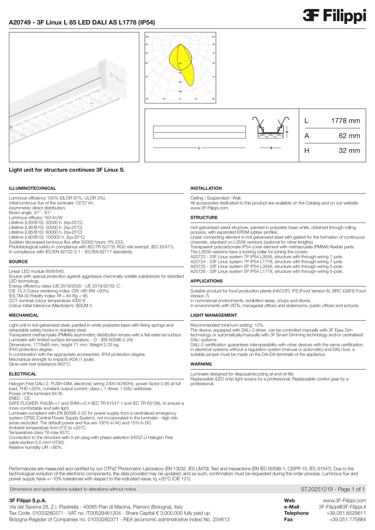 A20749 - 3F Linux L 85 LED DALI AS L1778 (IP54) - Datasheet - en