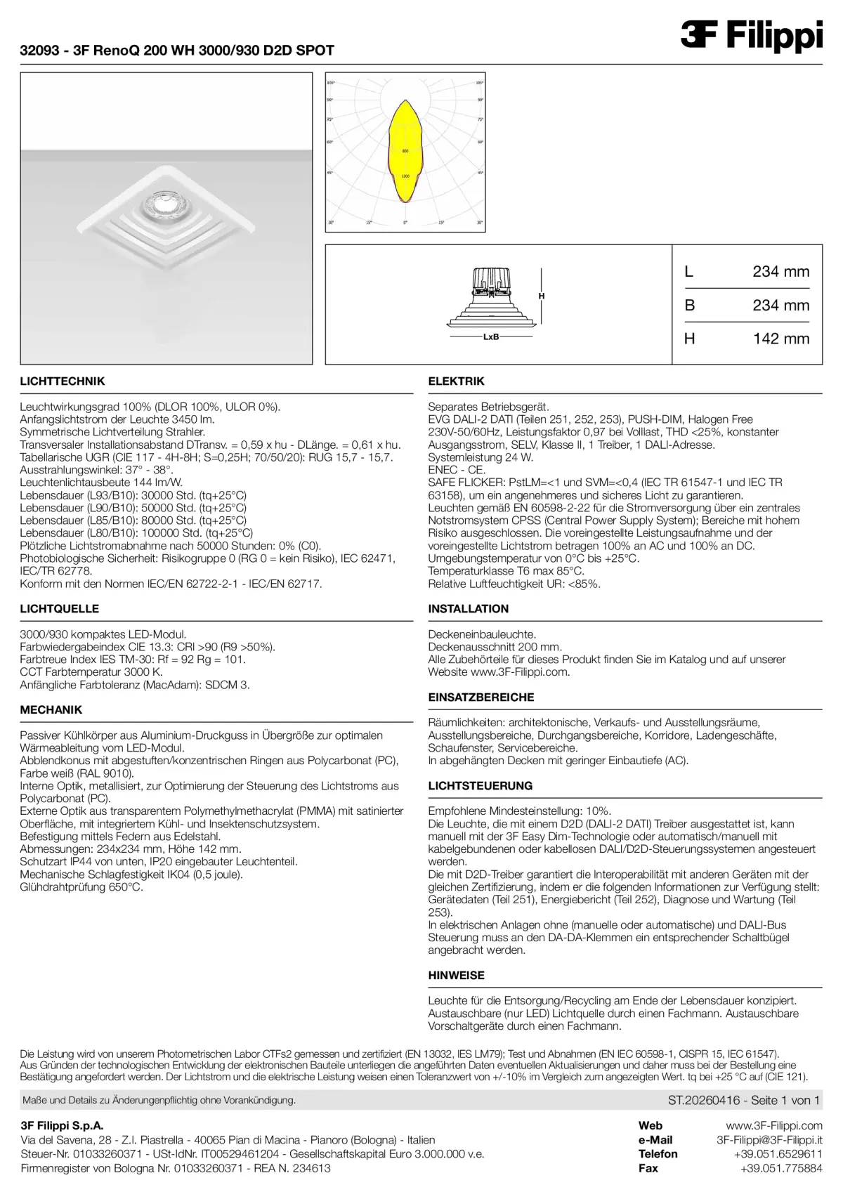 32093 - 3F RenoQ 200 WH 3000-930 D2D SPOT - Datasheet - de