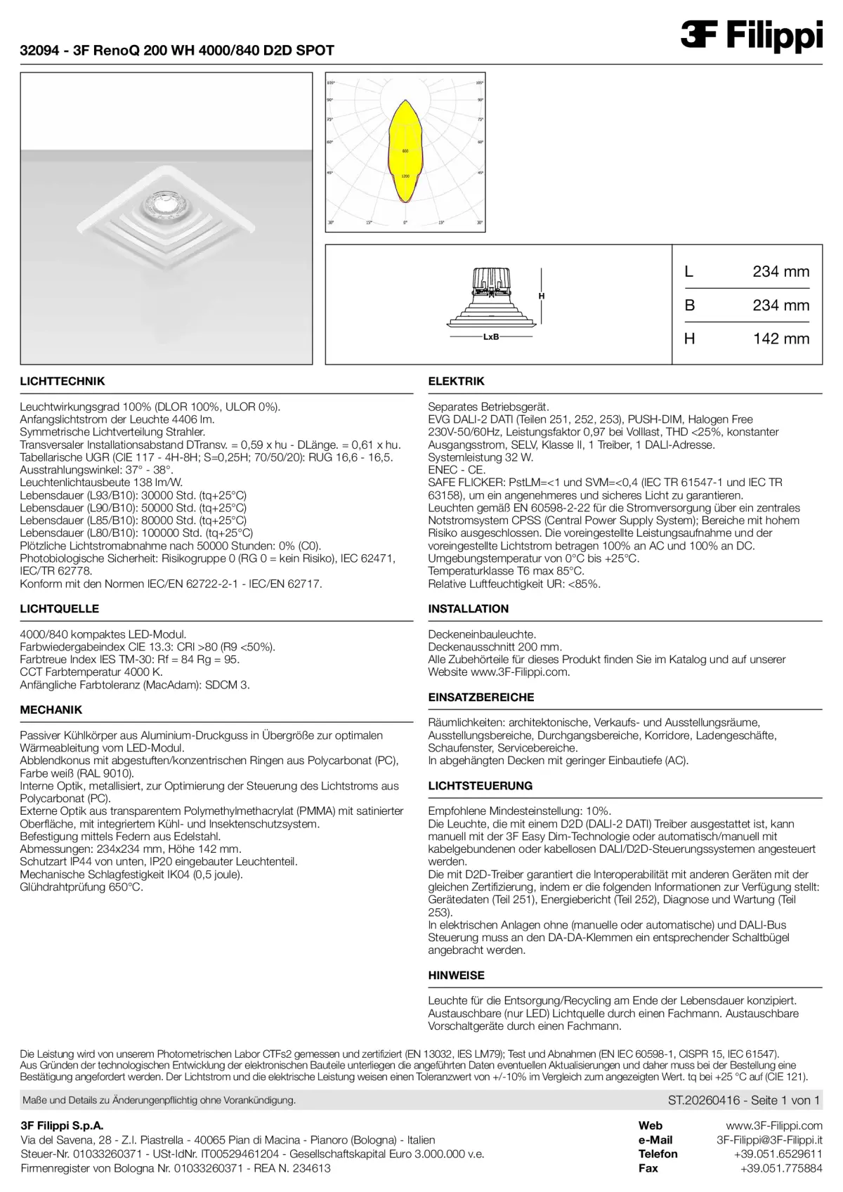 32094 - 3F RenoQ 200 WH 4000-840 D2D SPOT - Datasheet - de