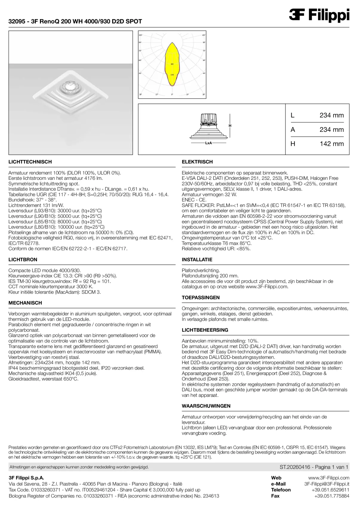 32095 - 3F RenoQ 200 WH 4000-930 D2D SPOT - Datasheet - nl