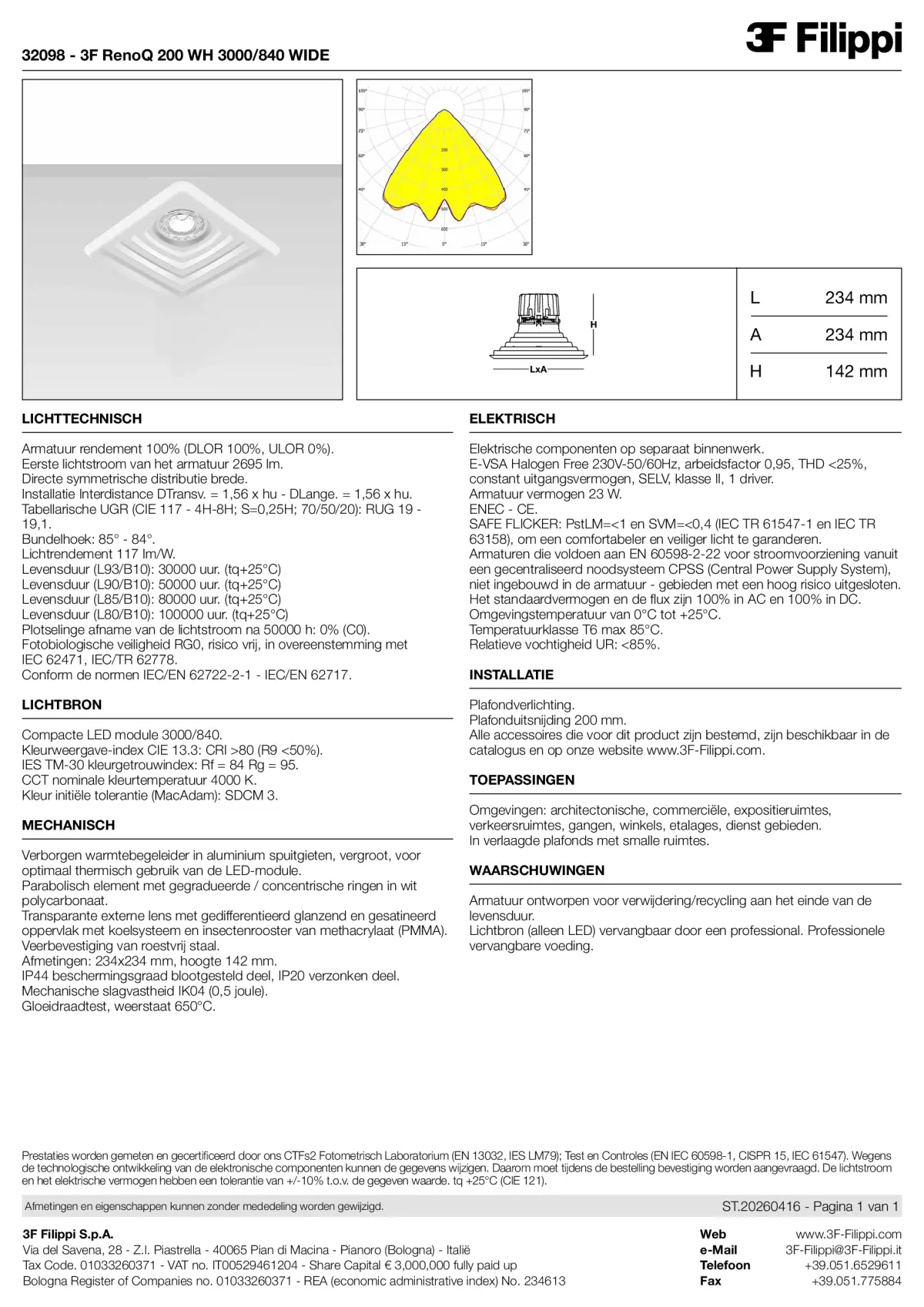 32098 - 3F RenoQ 200 WH 3000-840 WIDE - Datasheet - nl