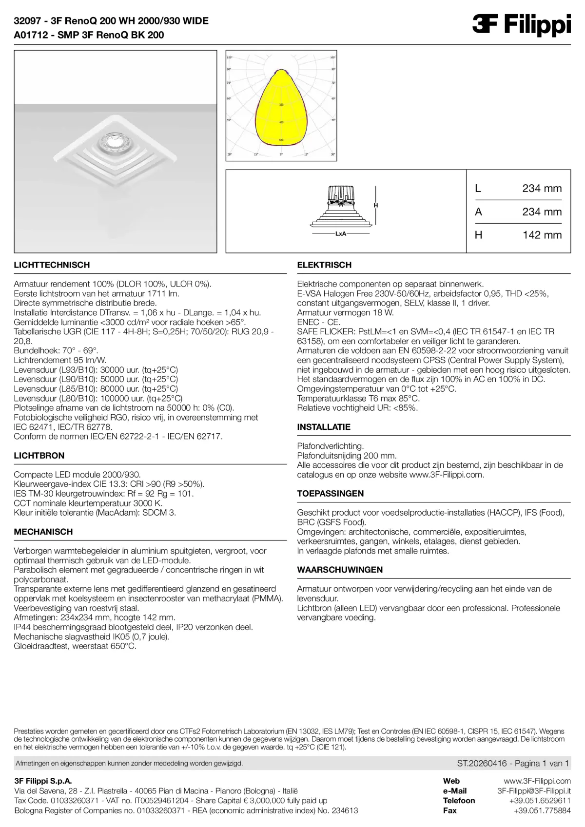 32097+A01712 - 3F RenoQ 200 WH 2000-930 WIDE + SMP BK - Datasheet - nl