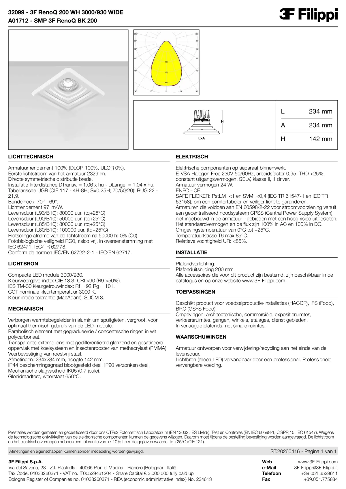 32099+A01712 - 3F RenoQ 200 WH 3000-930 WIDE + SMP BK - Datasheet - nl