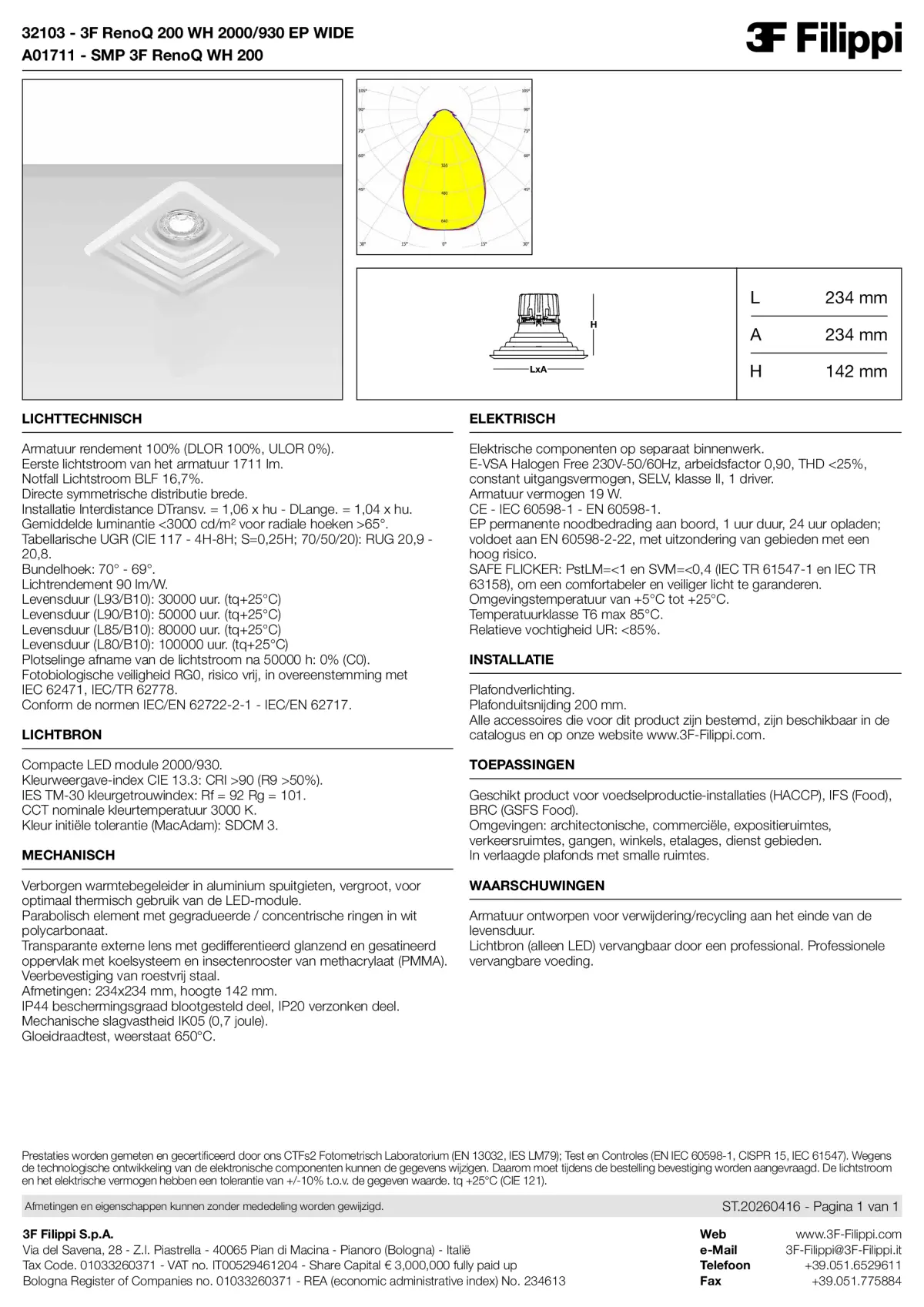 32103+A01711 - 3F RenoQ 200 WH 2000-930 EP WIDE + SMP WH - Datasheet - nl