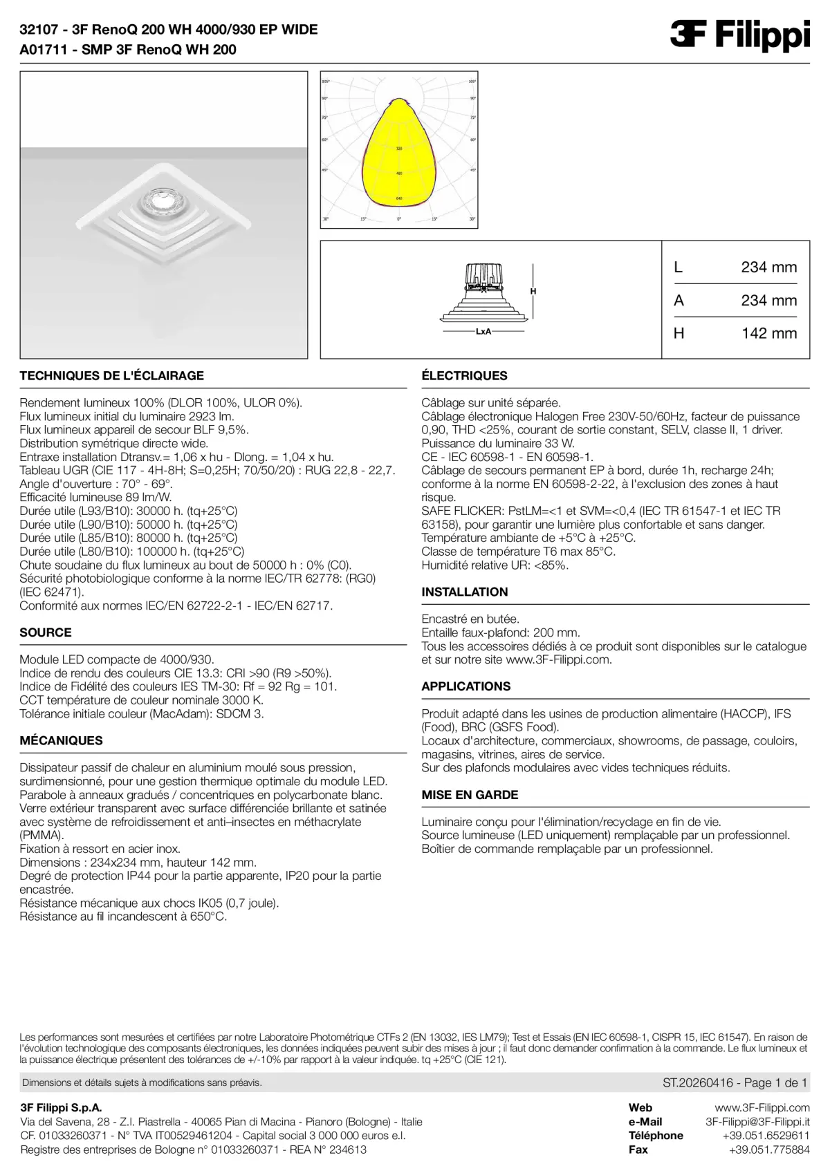 32107+A01711 - 3F RenoQ 200 WH 4000-930 EP WIDE + SMP WH - Datasheet - fr