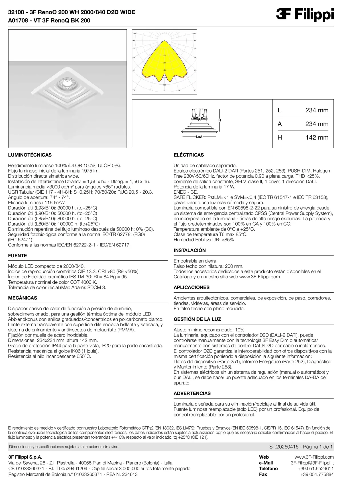 32108+A01708 - 3F RenoQ 200 WH 2000-840 D2D WIDE + VT BK - Datasheet - es