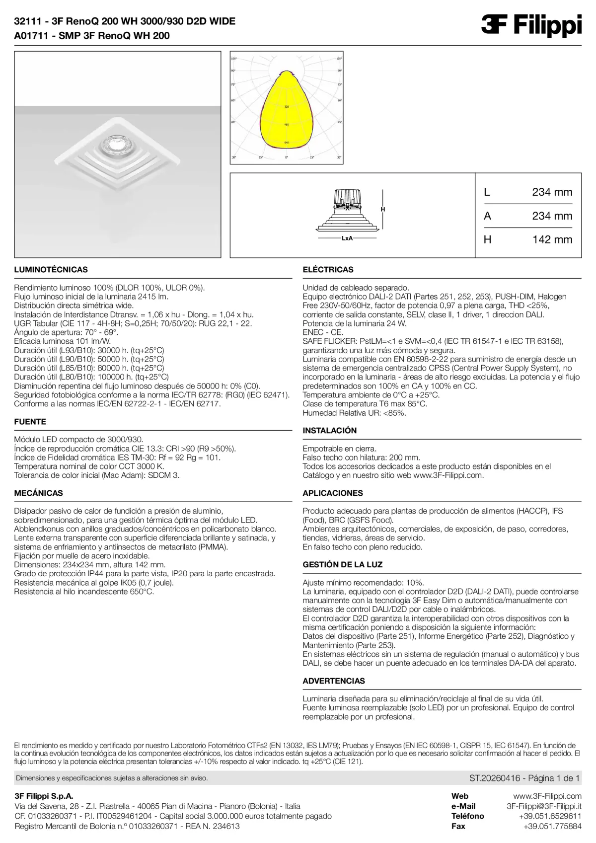 32111+A01711 - 3F RenoQ 200 WH 3000-930 D2D WIDE + SMP WH - Datasheet - es