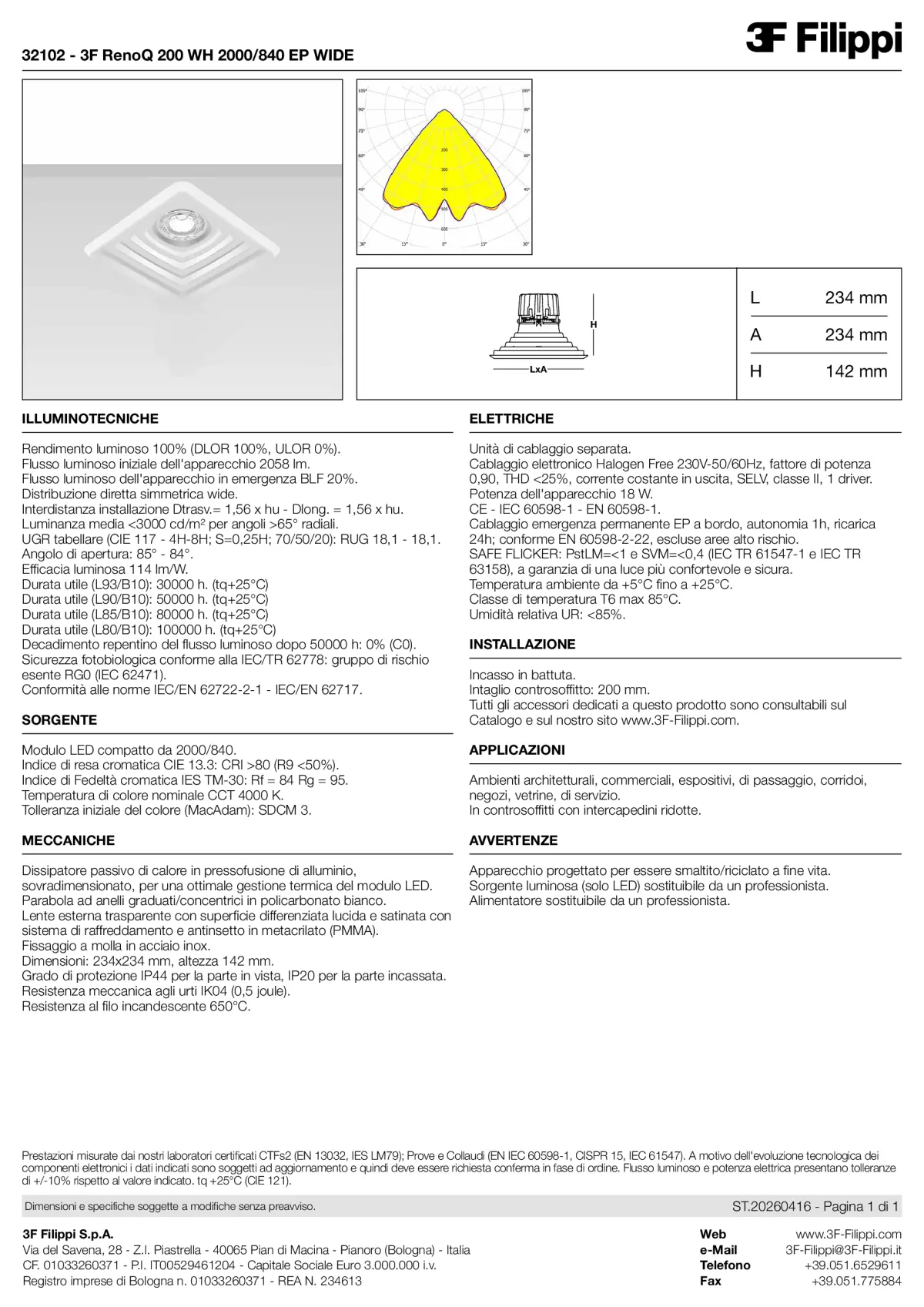 32102 - 3F RenoQ 200 WH 2000-840 EP WIDE - Datasheet - it