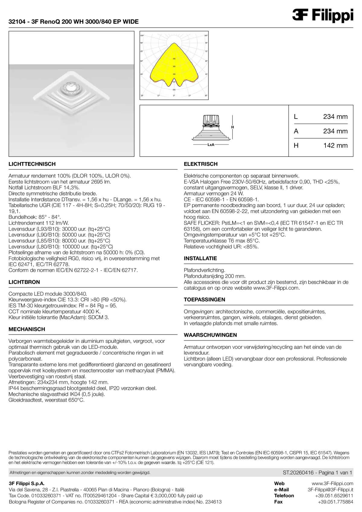 32104 - 3F RenoQ 200 WH 3000-840 EP WIDE - Datasheet - nl