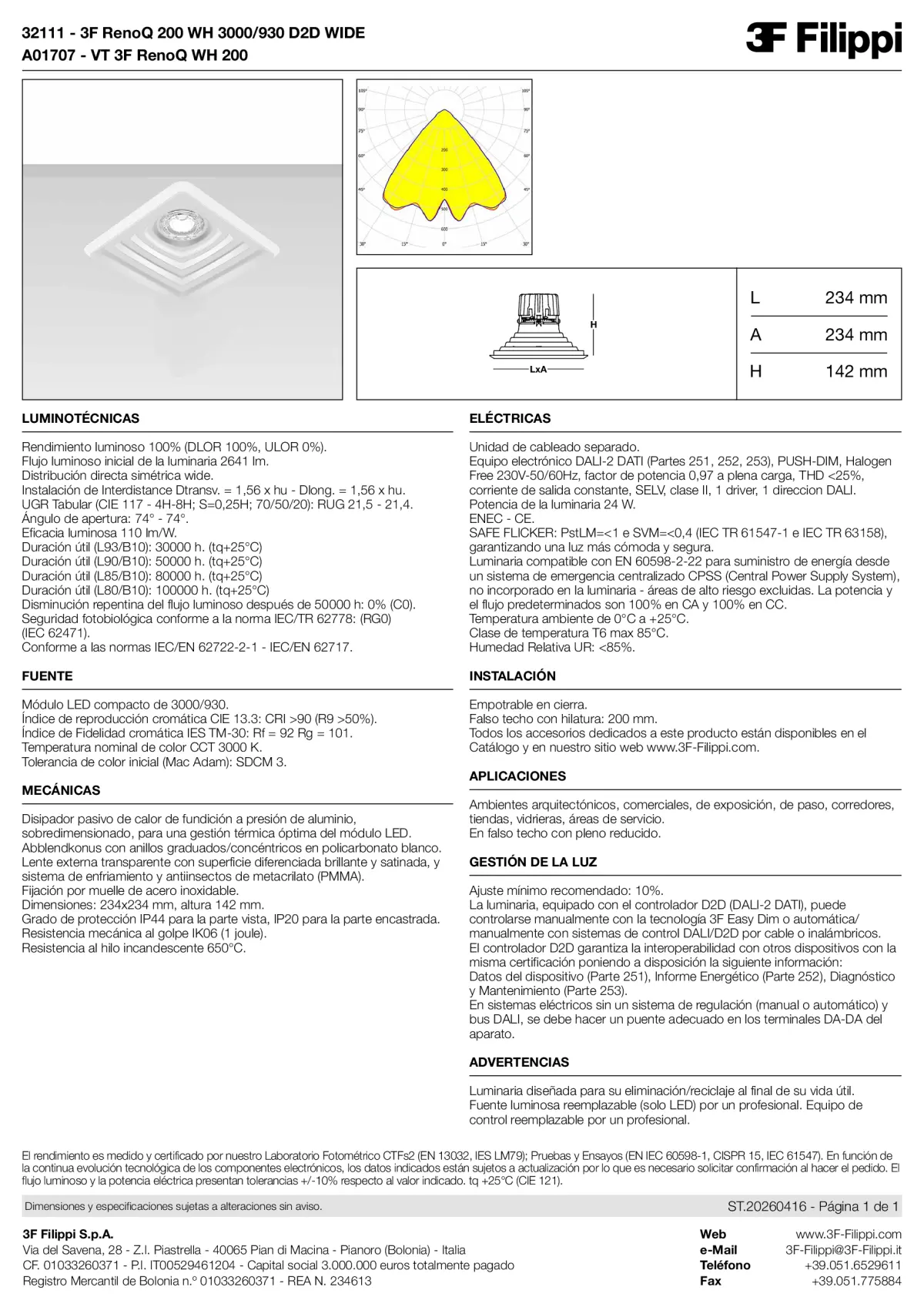 32111+A01707 - 3F RenoQ 200 WH 3000-930 D2D WIDE + VT WH - Datasheet - es
