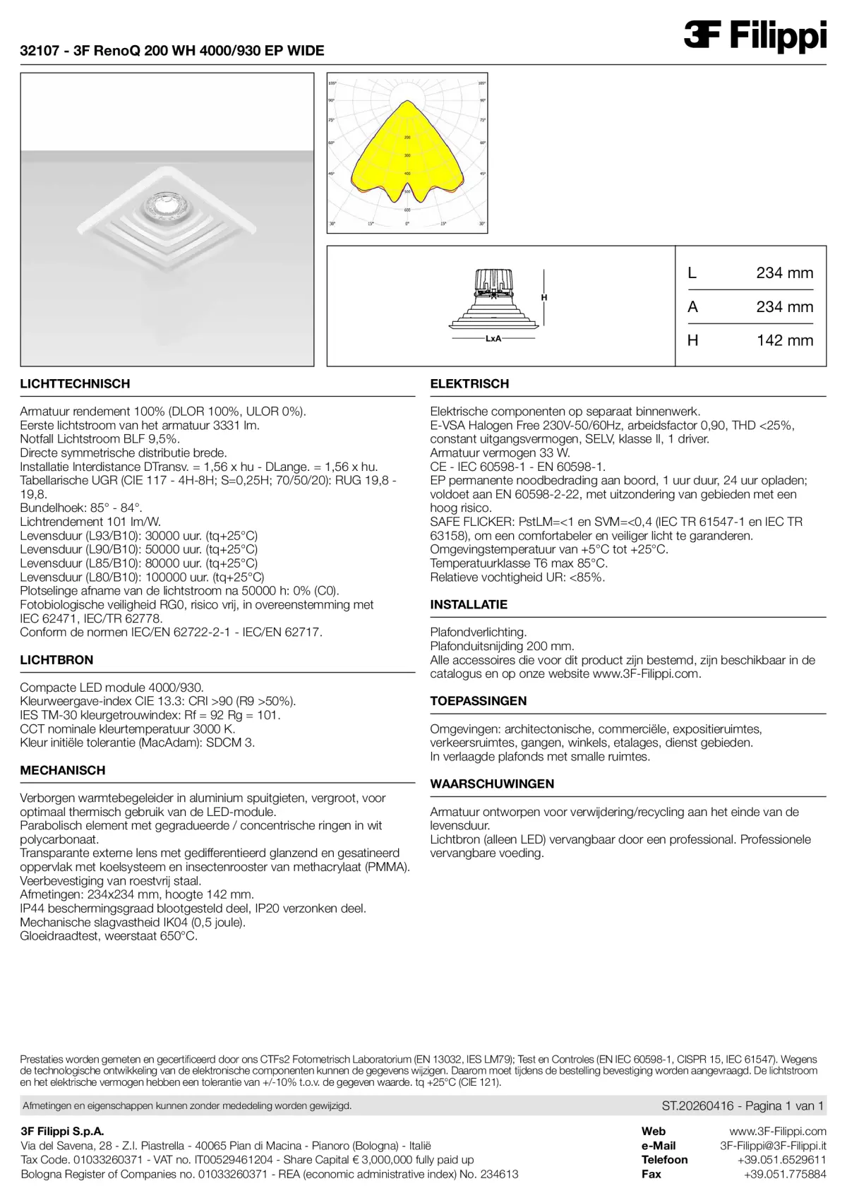 32107 - 3F RenoQ 200 WH 4000-930 EP WIDE - Datasheet - nl