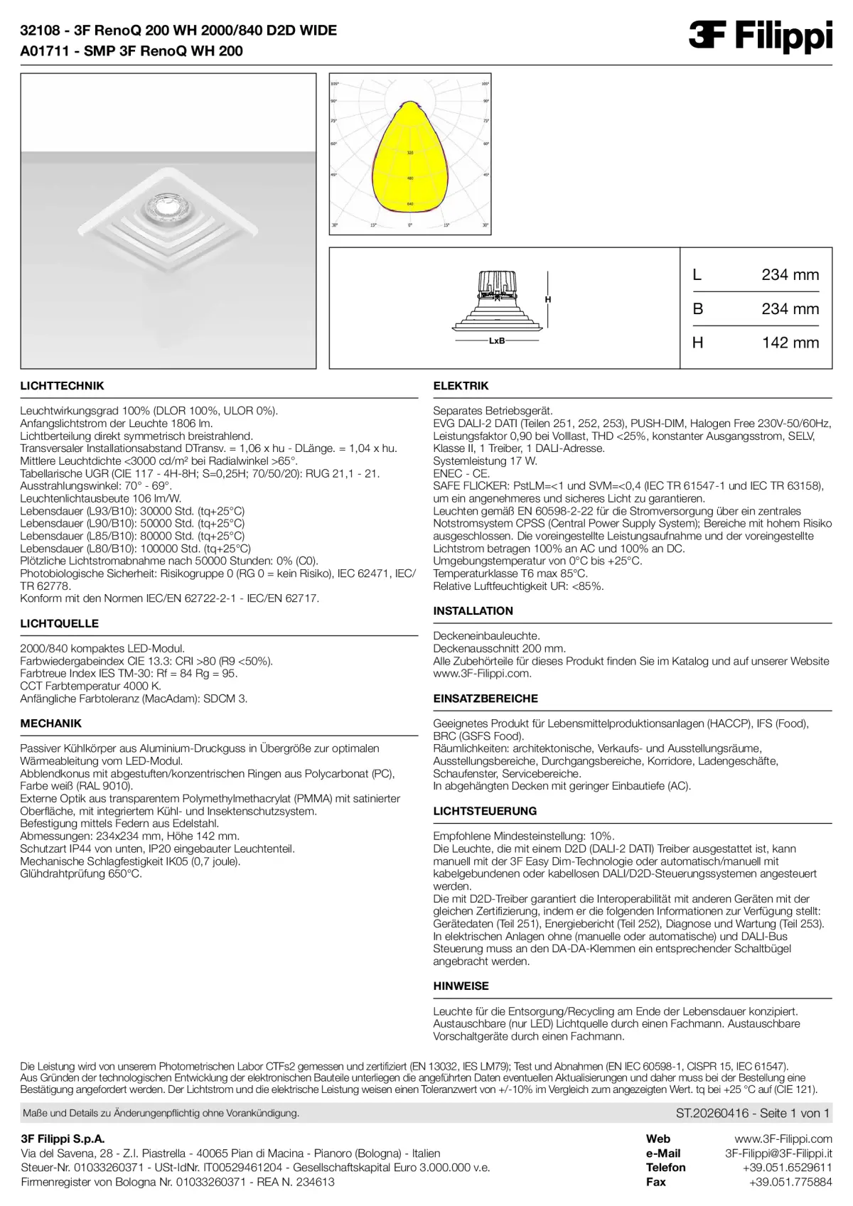 32108+A01711 - 3F RenoQ 200 WH 2000-840 D2D WIDE + SMP WH - Datasheet - de