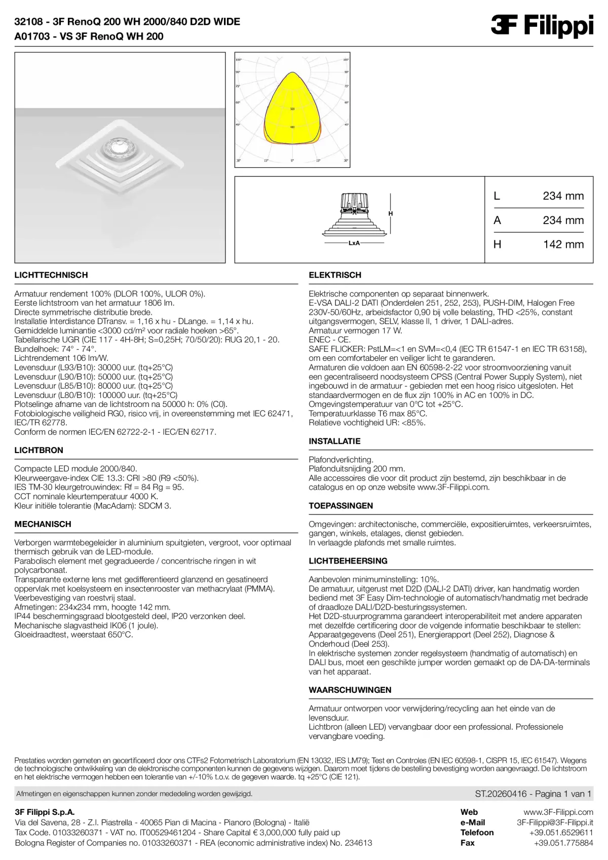 32108+A01703 - 3F RenoQ 200 WH 2000-840 D2D WIDE + VS WH - Datasheet - nl