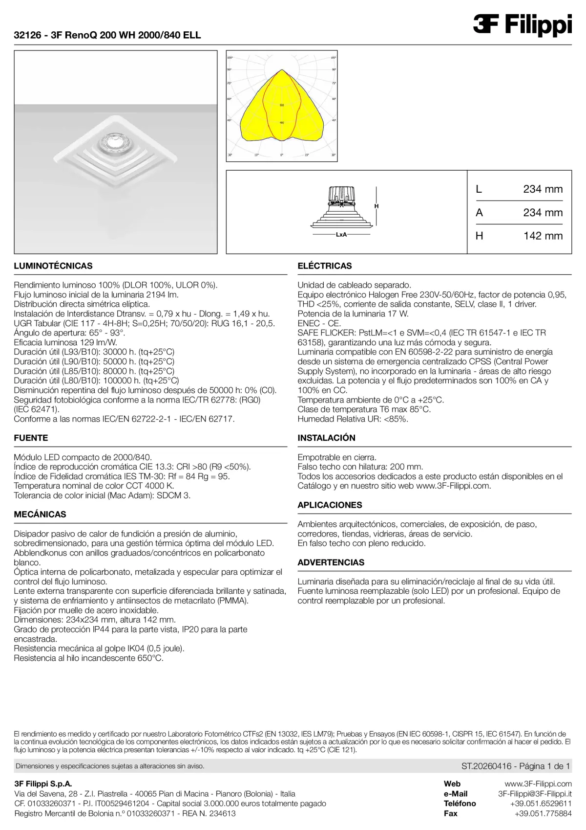 32126 - 3F RenoQ 200 WH 2000-840 ELL - Datasheet - es