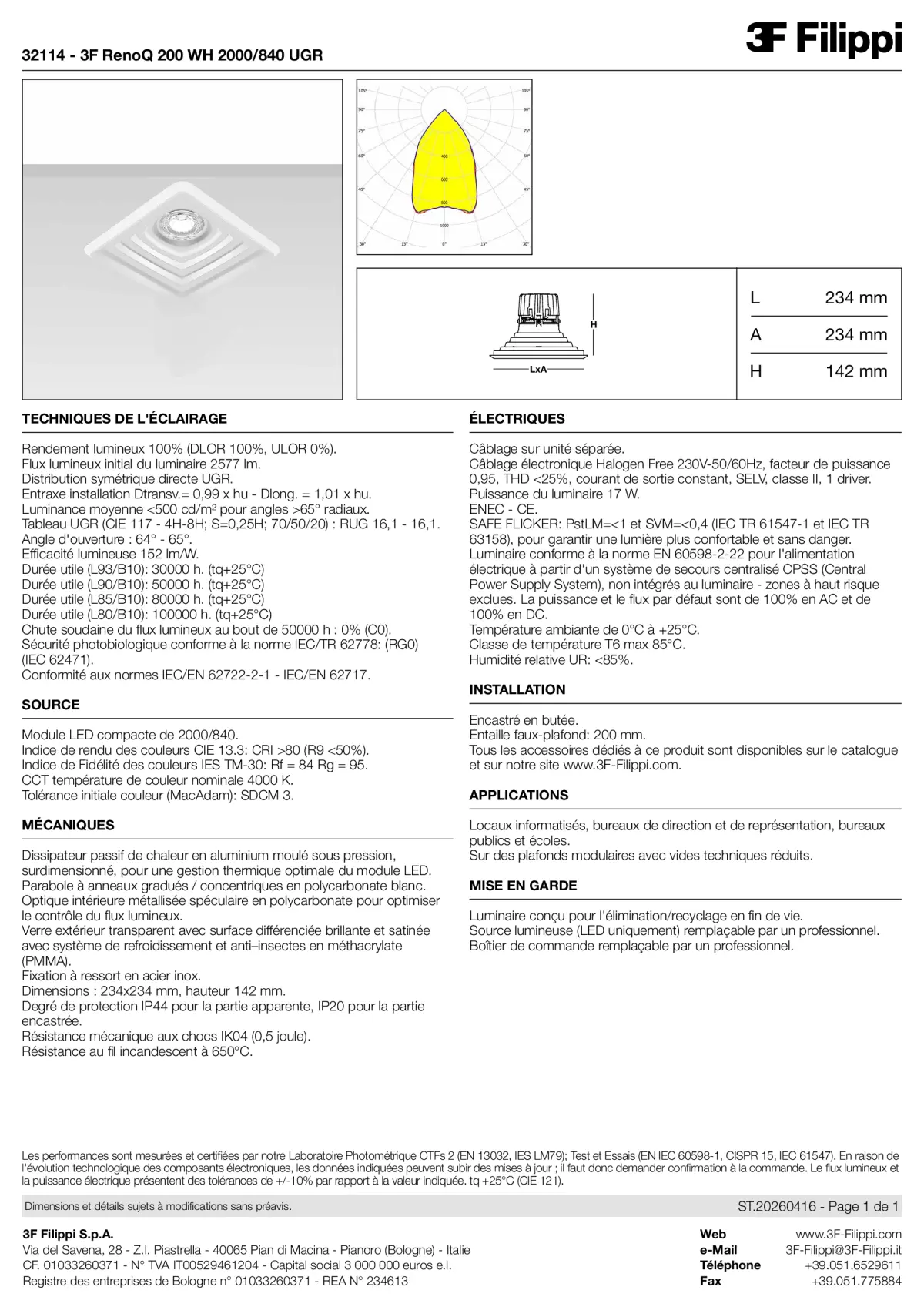 32114 - 3F RenoQ 200 WH 2000-840 UGR - Datasheet - fr