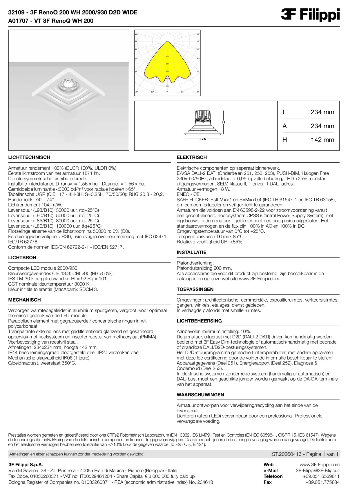 32109+A01707 - 3F RenoQ 200 WH 2000-930 D2D WIDE + VT WH - Datasheet - nl