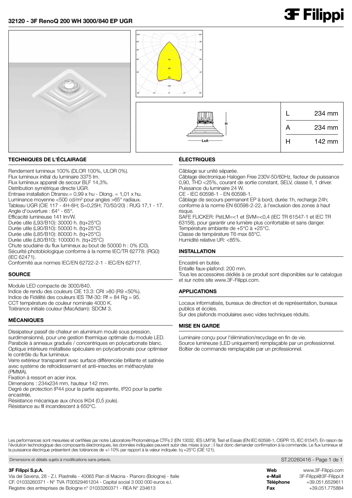 32120 - 3F RenoQ 200 WH 3000-840 EP UGR - Datasheet - fr